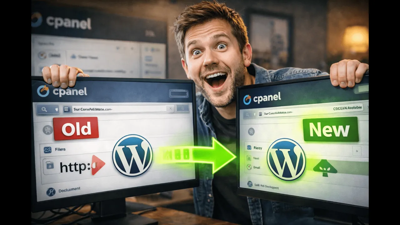 migrate wordpress website from one cpanel to another